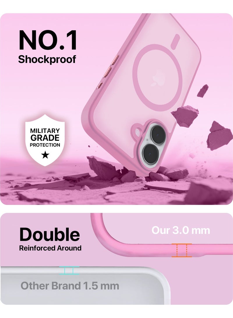 INFINYTY iPhone 16 Case– Gleam Series (Pink) Hybrid Matte Finish, Seamless Color Match, MagSafe Compatible, Mil. Grade Drop-Tested, Air Cushion Corners, Soft Touch, Scratch-Resistant - Image 3